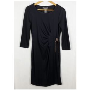 Kate & Mallory Black Gathered Side Dress Size Small